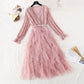 Lace dress mesh stitched cake skirt  4381