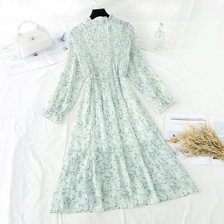 The new French Vintage chiffon skirt shows a thin temperament at the waist  4703