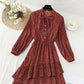 New irregular pleated Ruffle French Vintage chiffon long skirt  4823