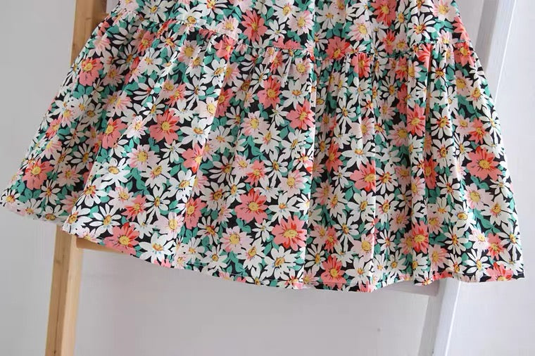 Spring and summer floral skirt, high waist A-line umbrella skirt , safety bouffant skirt  3587