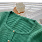Long sleeve Pullover small square neck sweater  6636