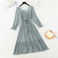 New slim square neck French Chiffon Skirt  3859