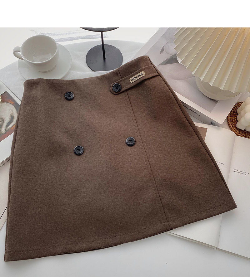 Korean version high waist design feels thin, hip wrapped A-shaped skirt  5408