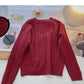Design Sense personalisierter Diagonalknopf-Rundhals-Pullover mit vielseitigem Oberteil 6032