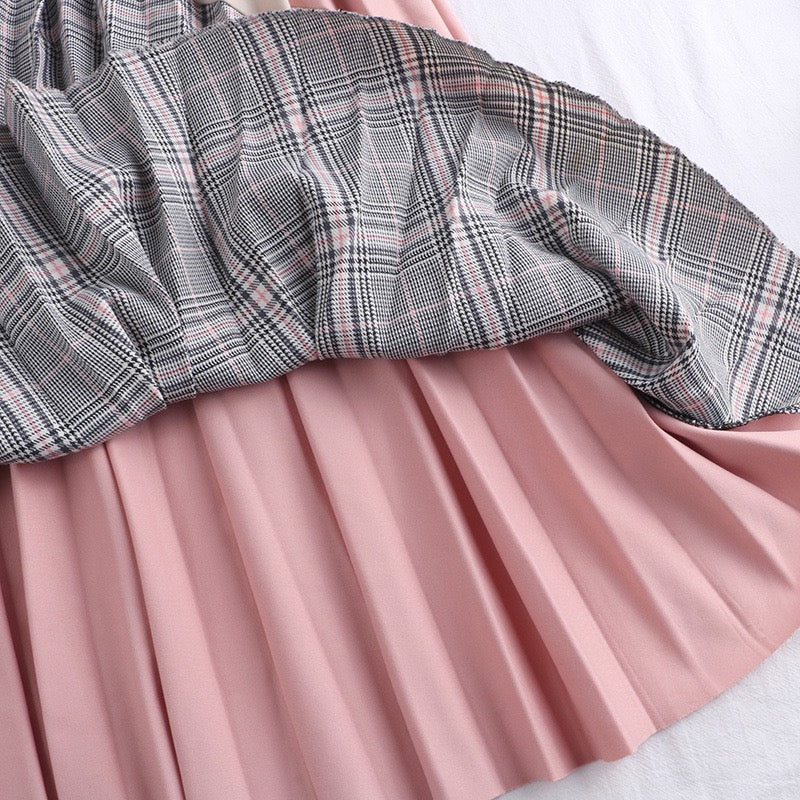 Plaid skirt, vintage pleated skirt, classic skirt  3680