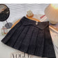 Korean version design shows thin high waist tweed A-shaped plaid skirt  5502
