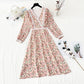 New Chiffon print lace stitching fairy temperament small skirt  4851