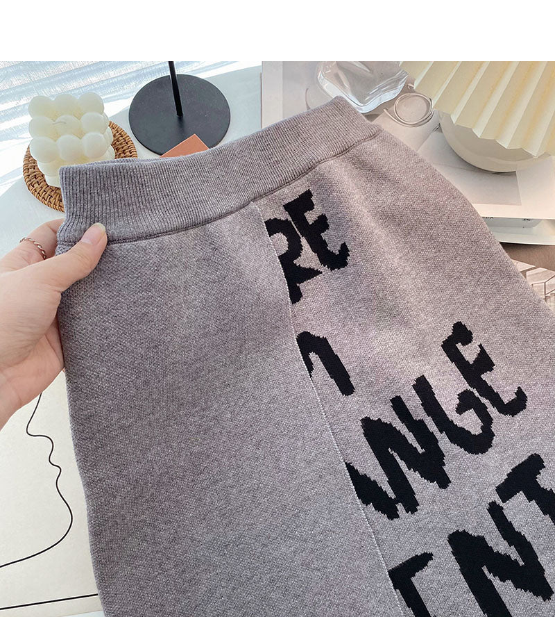A-förmiger Rock mit hoher Taille und hoher Taille der neuen koreanischen Minderheitsmode mit Retro-Print 5431