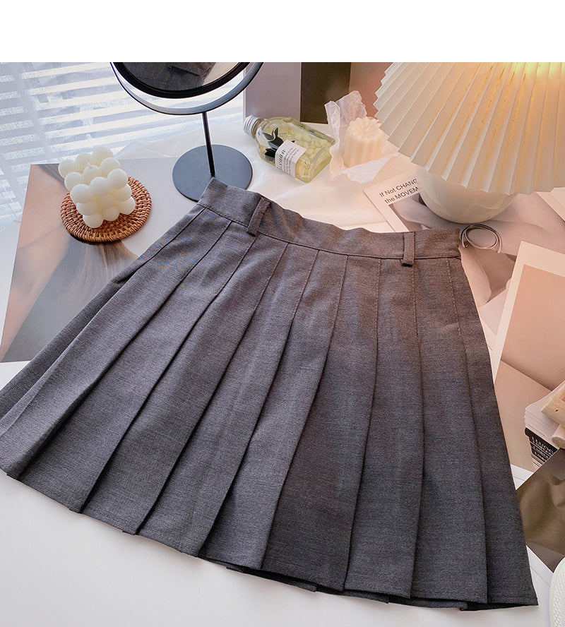 New Korean style age reducing solid color high waist skirt  5649