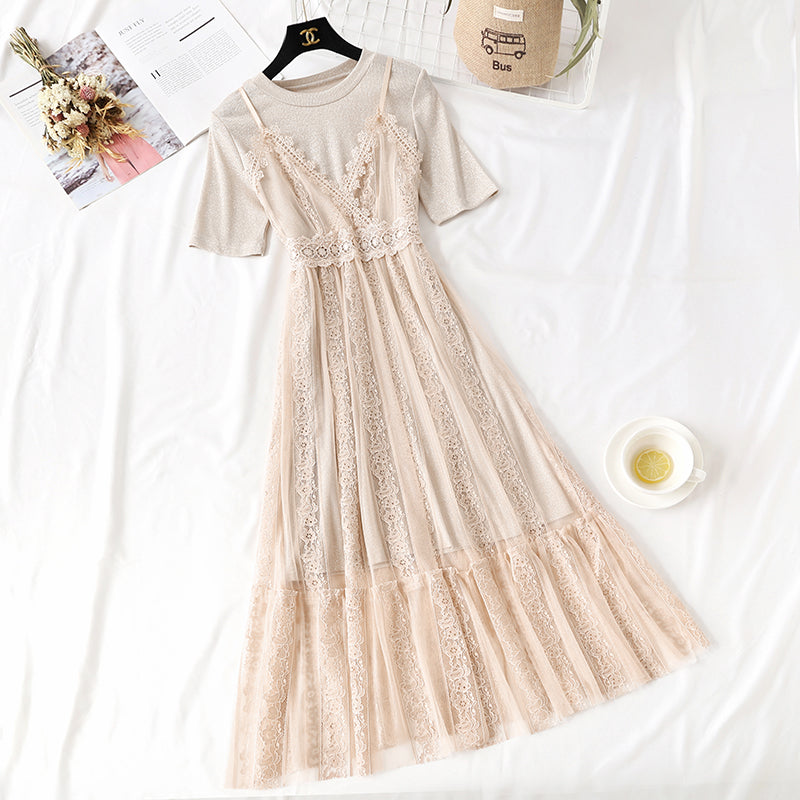 New fashion lace suspender skirt suit  4462