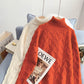 Long bottomed dress with loose thickened inner wool skirt  4928