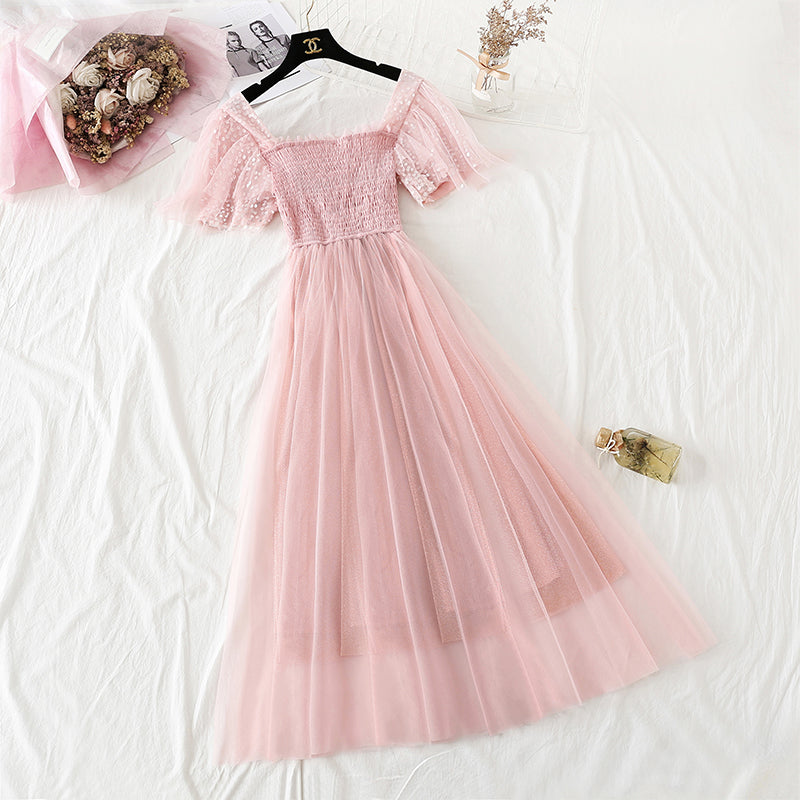 Kleid aus Feengaze, Minirock aus Platycodon, kleiner langer Rock 4351