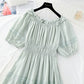New style bubble sleeve temperament French light mature style slim skirt  4217