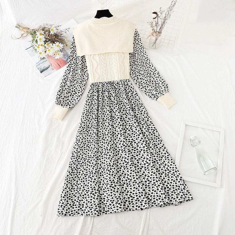 Corduroy French Kikyo floral skirt is thin and bottomed  4069