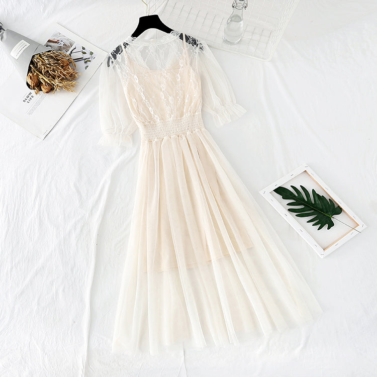Die neue Taille ist schmal und sanftes Windnetzkleid 4392