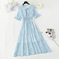Slim tea break chiffon skirt retro floral long skirt  4892