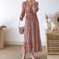 Fashion Pleated Chiffon Floral Dress  3898