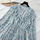 New pleated slim Chiffon Dress  3866