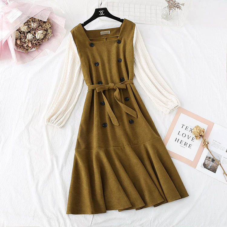 French retro super fairy waist fishtail long skirt  3981