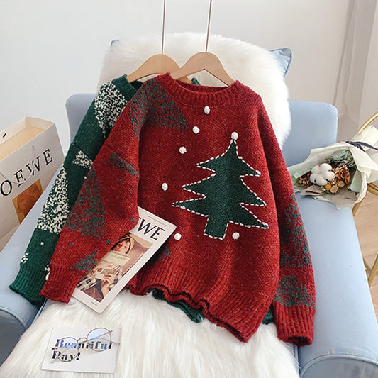 Portez une veste tricotée paresseuse à l'extérieur du style de Noël 4942