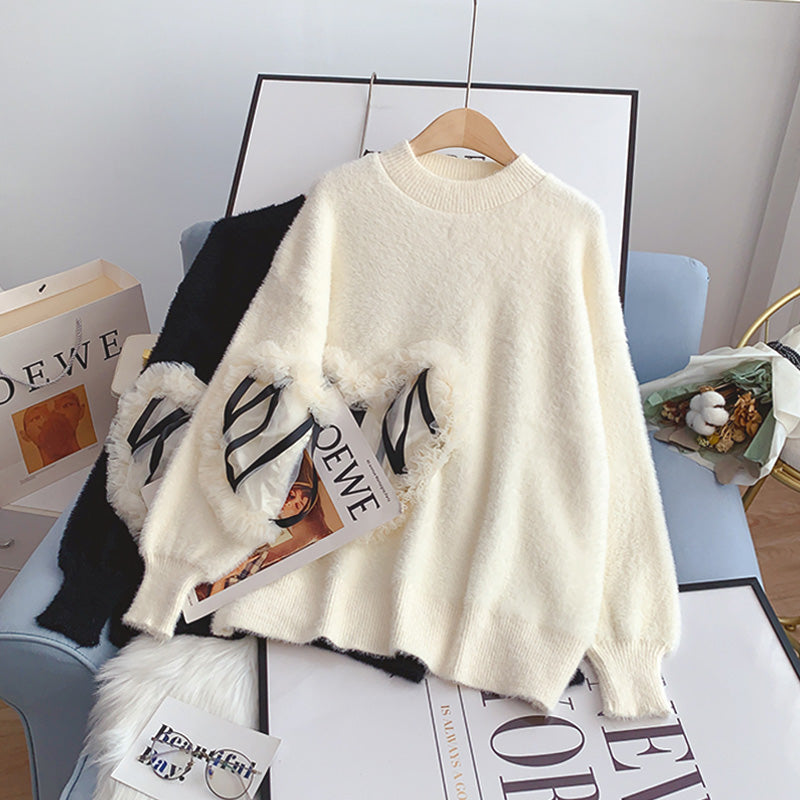 Love Gaze-Spitzenpullover Design Sense Minority Top 5111
