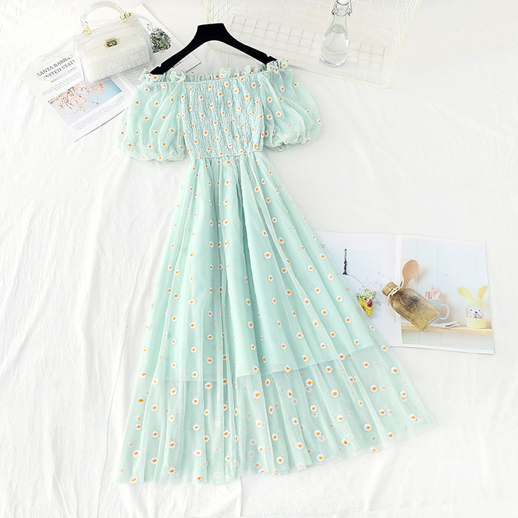New off shoulder French Vintage Goddess Dress  4393