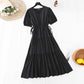 Lace up waist to show thin temperament French minority Retro  4177