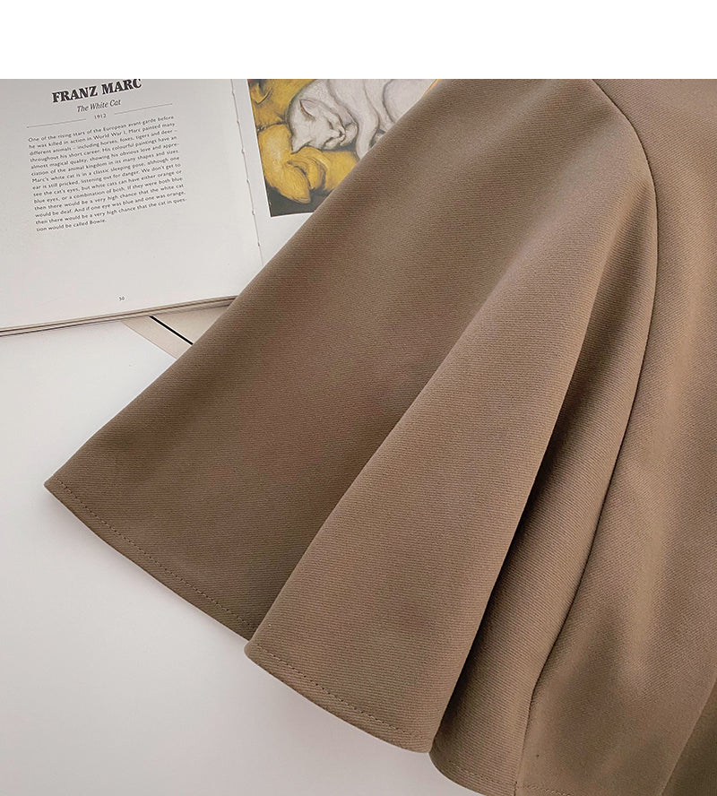 Koreanische Mode im Hongkong-Stil Freizeit einfarbiger Anti-Licht-Rock mit hoher Taille 5497