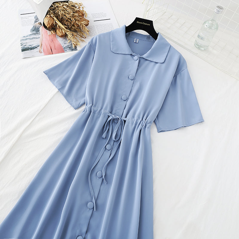 Leichtes, wind- und schneegesponnenes Kleid mit schmaler Taille 4685