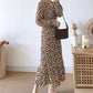 Fashion Pleated Chiffon Floral Dress  3898
