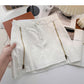 Korean fashion personalized zipper design high waist skirt  5436