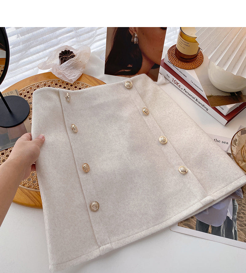 Design feeling is thin, wool cloth Hip Wrap Skirt  5353