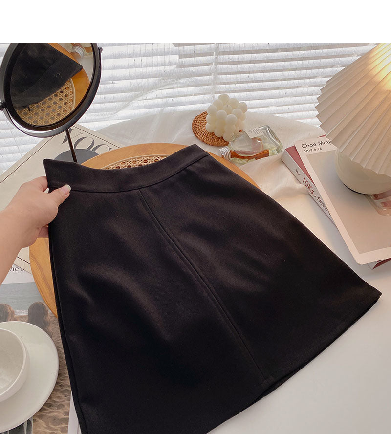 Korean version simple leisure temperament versatile short skirt  5481