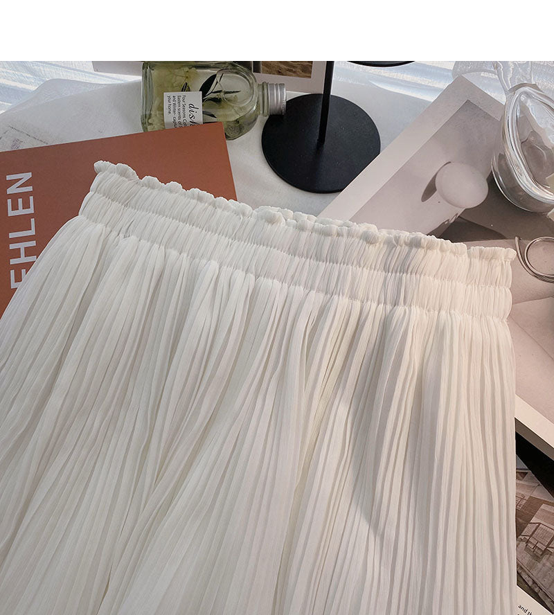 Faltenrock, vielseitiger Damenrock mit hoher Taille in A-Linie 5462