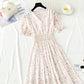 Robe vintage française en mousseline de soie à volants 4885