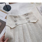 Pleated skirt women's diamond studded high waist Sequin A-line skirt  5390