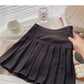 Double breasted decorative high waist design sense of aging retro A-line skirt  5444