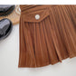 New Korean high waist slim, niche design, pressure pleated skirt  5395