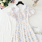 French first love waist closing temperament broken flower fairy small skirt  4906