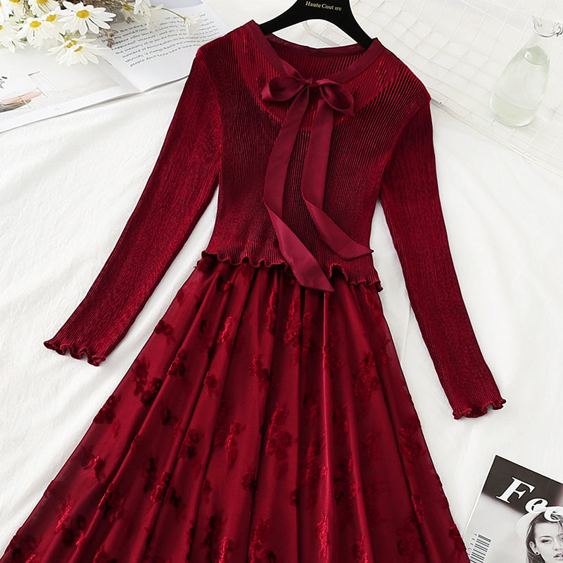 Light luxury celebrity super slim design high-end knee length skirt  4748