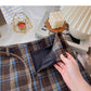 Vielseitiger Rock in A-Linie mit kariertem Retro-Muster und hoher Taille 5596