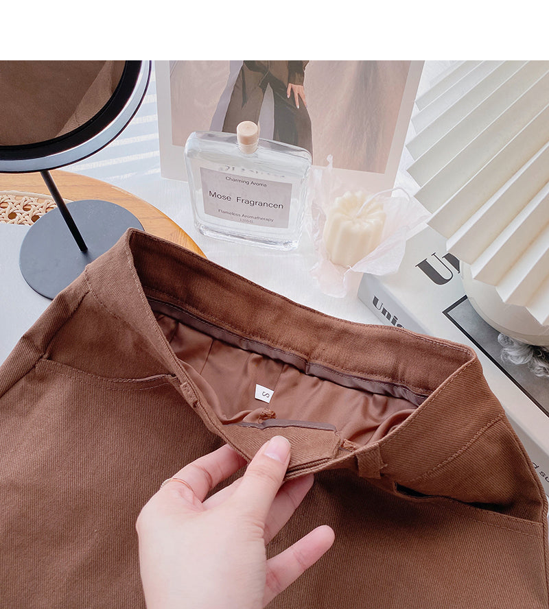 New Korean version simple leisure solid color short skirt trend  5659