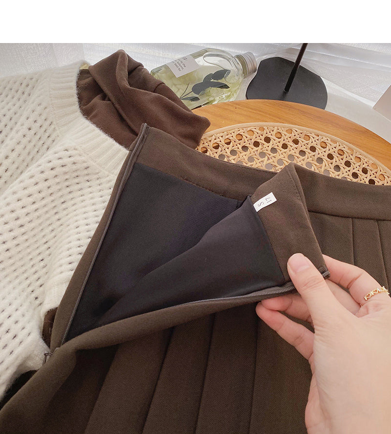 Neuer Temperament im koreanischen Stil alternder kleiner Mann mit hoher Taille und dünnem Rock 5529