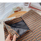 The new Korean retro style shows a thin Plaid hip wrap skirt  5531