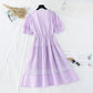 The new gentle cotton linen skirt is slim at the waist. French minority dress  4657