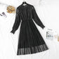 New lace pleated fairy gold velvet mesh dress  4483
