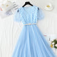 Long lace mesh skirt with slim waist  4895