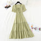 French retro cool wind square collar purple Fairy Dress  4169