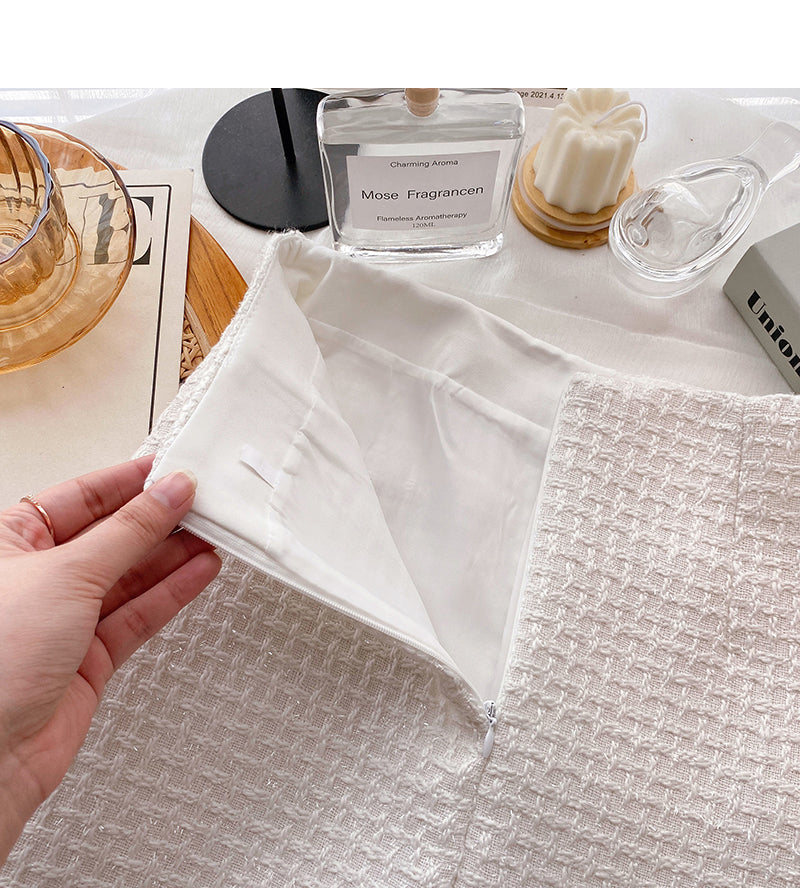 Design Sense einfarbiger, lässiger, einreihiger Wickelrock in A-Linie mit hoher Taille 5550