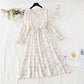Chiffon floral dress with slim waist and gentle lady skirt  4091